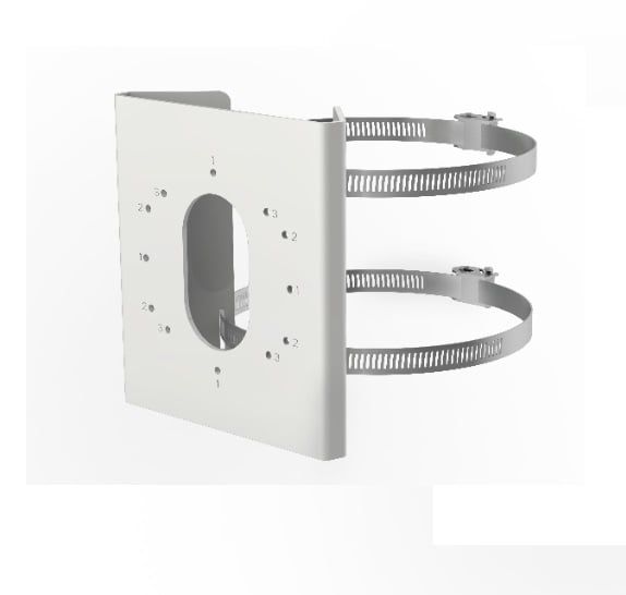 Suport pentru montare camera de supraveghere pe stalp, diametru stalp de la 67 la 127mm, Hikvision DS-1275ZJ-S-SUS
