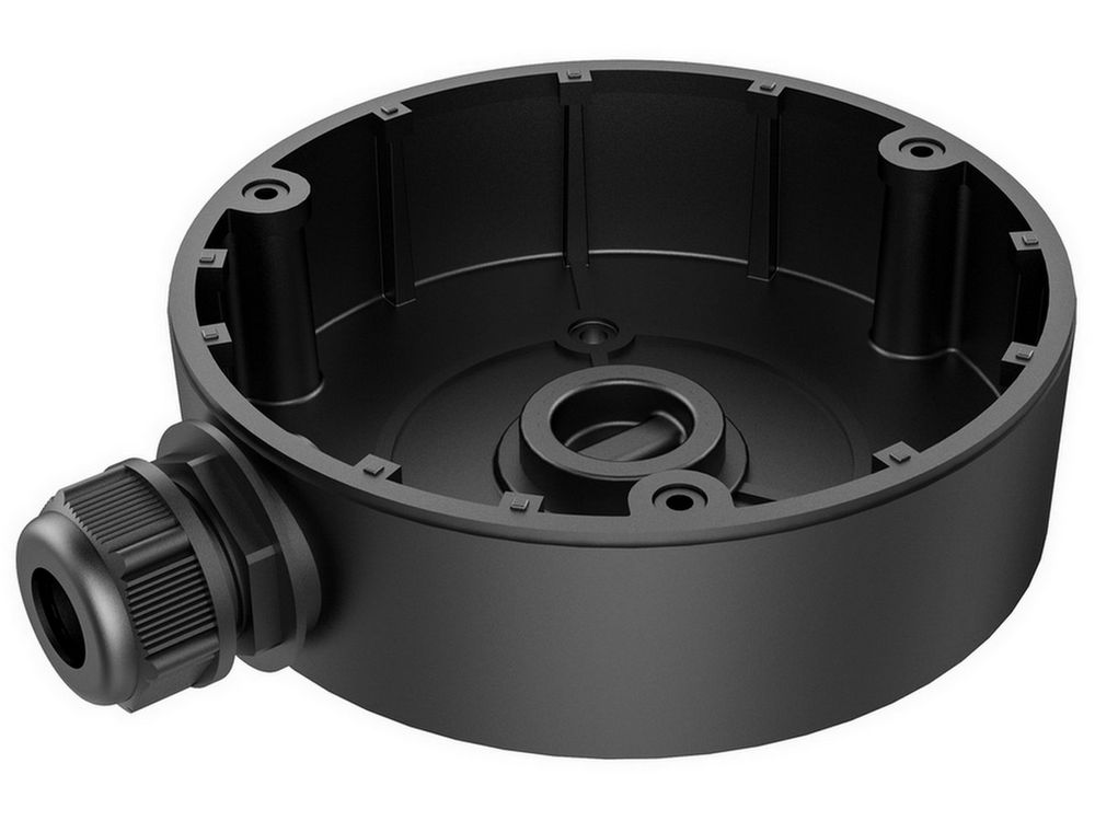 Doza de jonctiune Hikvision, aluminiu, diametru 126 mm, negru, pentru camere dome, carcasa compacta, DS-1280ZJ-DM8-BK