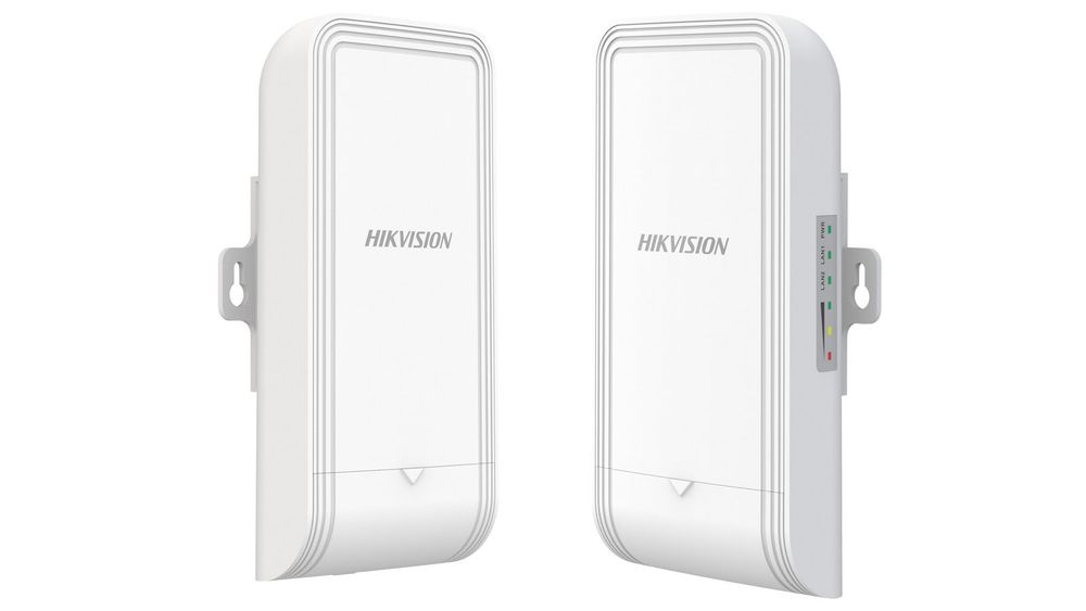 Set wireless emitator si receptor Hikvision DS-3WF1000-EI-2N/P, 2.4Ghz, 300Mbps, 1km, 2x2 antena MIMO, PoE, IP55