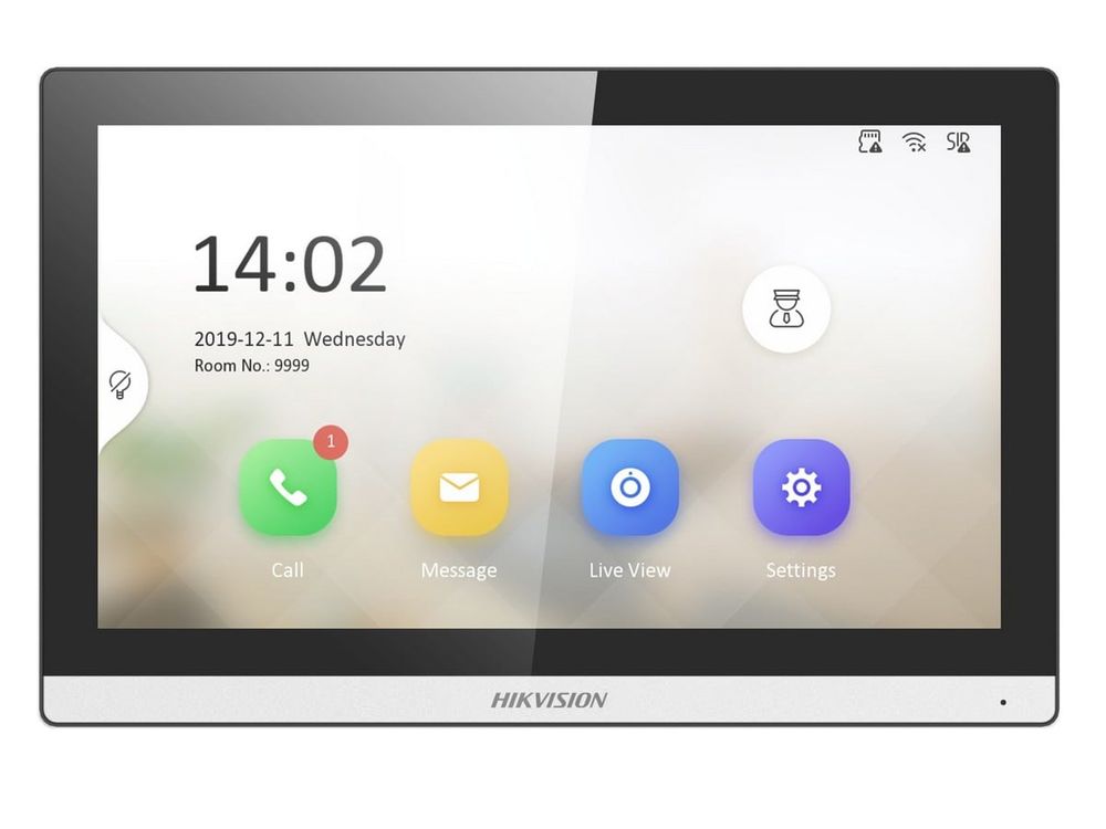 Monitor videointerfon TCP/ IP Hikvision DS-KH6350-WTE1, Wi-Fi, 7 inch, 1024 x 600px, touchscreen, PoE, slot microSD