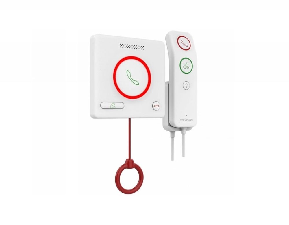 Buton de apel Hikvision, apel asistenta cu receptor, interfon bidirectional, integrare sistem medical, DS-KHH6020X-H