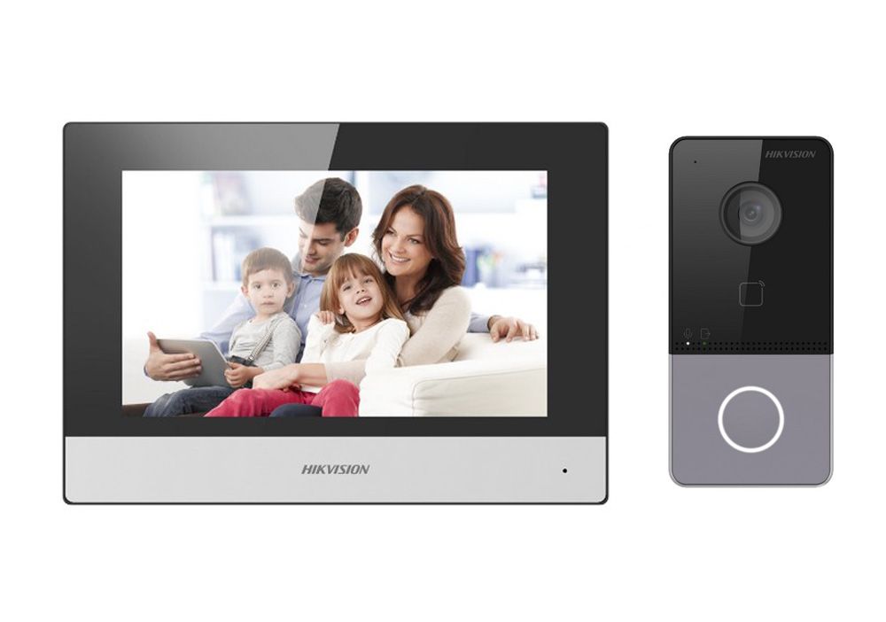 [RESIGILAT] Kit videointerfon IP, Hikvision DS-KIS603-P(C)-R, 2MP Full HD, PoE, monitor wireless