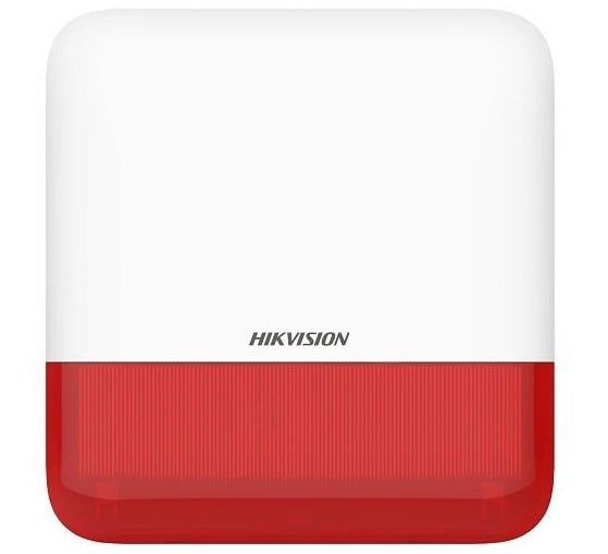 Sirena Tri-X wireless de exterior, led rosu cu flash, HIKVISION AX PRO DS-PS1-E-WE-R