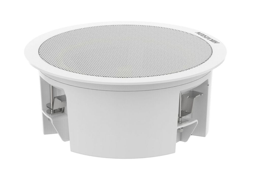 Difuzor IP Hikvision DS-QAZ1203G1-BE, 3W, 8 ohm, PoE, 4GB eMMC, 2x intrare alarma, jack 3.5mm, 300Hz-15kHz, Bluetooth, montare pe tavan
