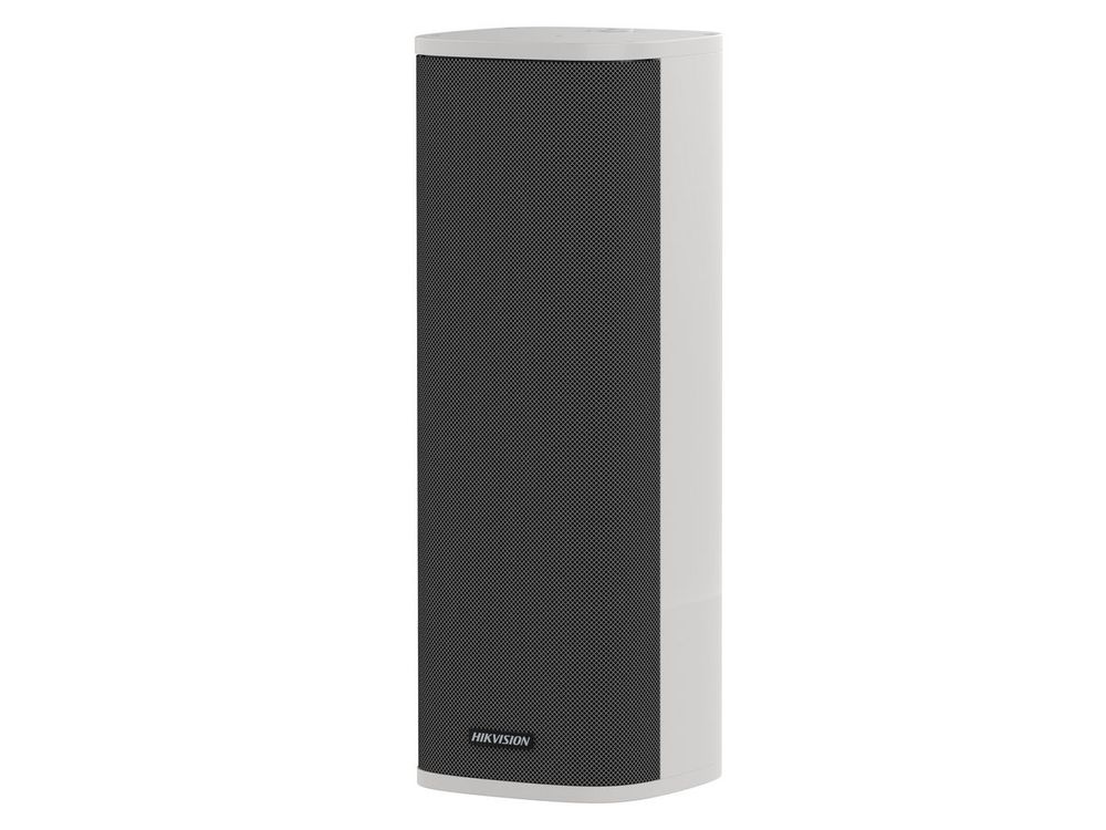 Difuzor IP tip coloana de exterior Hikvision DS-QAZ14A2G1, 120W, 4 ohm, IP66, audio bidirectional, broadcast live/urgenta, RJ45, alb