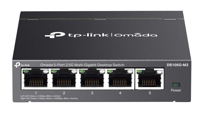 Switch 5 Porturi 2.5Gbps, Tp-Link Omada DS105G-M2, Metalic, High-Performance