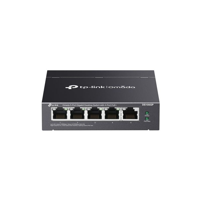 Switch cu 4x PoE,Tp-Link Omada DS105GP, 5 porturi 10/100/1000 Mbps, Fara management