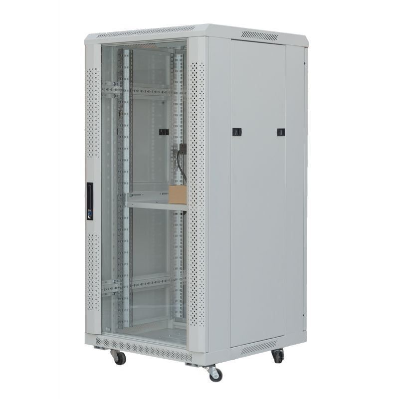 Dulap Rack 19" 42U 600x800x2055, usa din sticla, ventilator, TE6842F