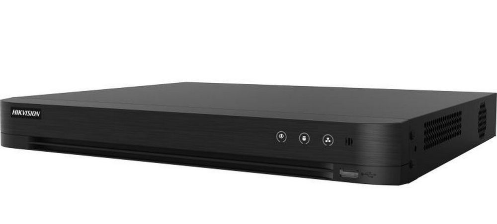 DVR 16 canale, AcuSense, Hikvision iDS-7216HUHI-M2/X/4A+16/4, 8MP, Audio prin coaxial, alarma 16 IN/4 OUT, 2 x SATA