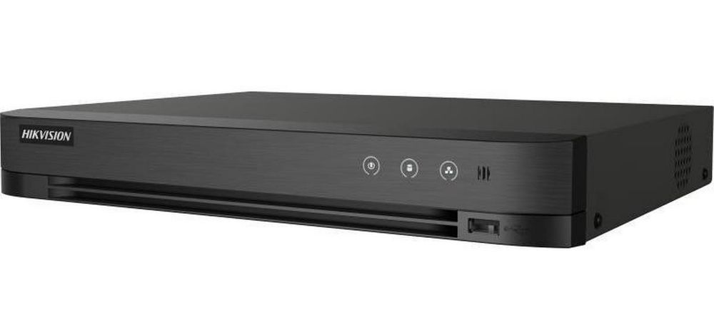 DVR 4 canale Turbo HD Hikvision IDS-7204HUHI-M1/E(E), AcuSense, 8MP 4K, latime banda 95Mbps, audio prin coaxial, 1x SATA