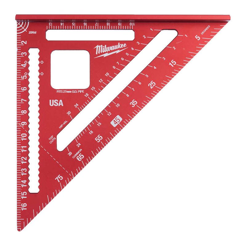 Echer de tamplarie Milwaukee, 18cm, sistem metric, marcaje gravate laser, suport pentru taiere tevi, 4932472124