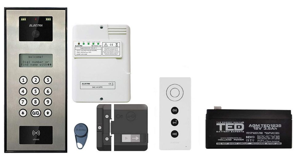 Kit interfonie scara de bloc pentru 14 apartamente ELECTRA DIGITAL, ELE14DIG