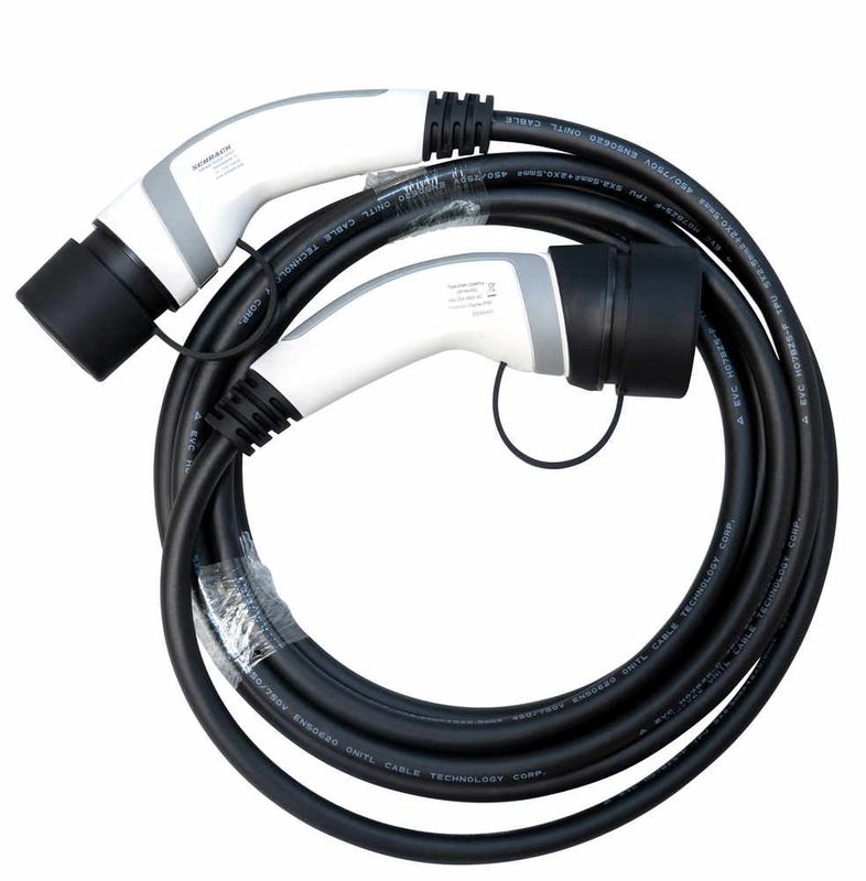 Cablu de incarcare Schrack pentru masini electrice, 20A, Type 2, Trifazic, 7.5m, EMK122MFF5