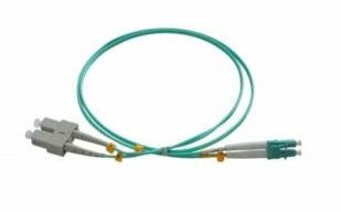 Patchcord fibra optica SC/PC-LC/PC, multimode OM3, lungime 2m, verde, Emtex SC-LC-MM3/DX-2