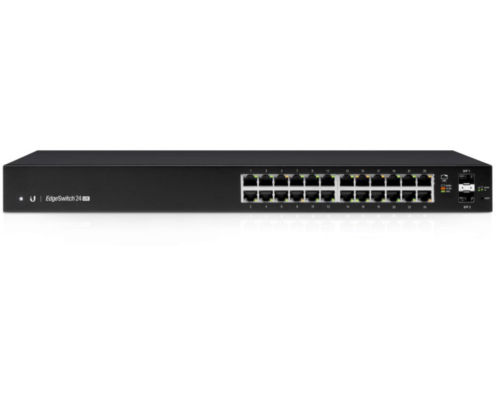 Switch 24 porturi Gigabit + 2 SFP cu management Ubiquiti EdgeSwitch ES-24-LITE