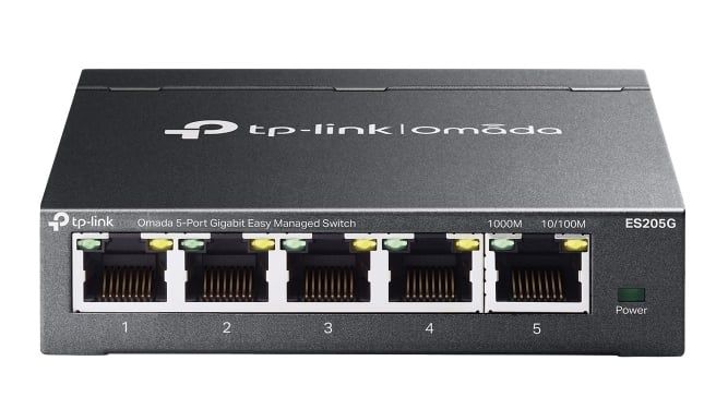 Switch 5 Porturi Gigabit, cu management, Tp-Link Omada ES205G, Plug and Play, Metal, Control din app