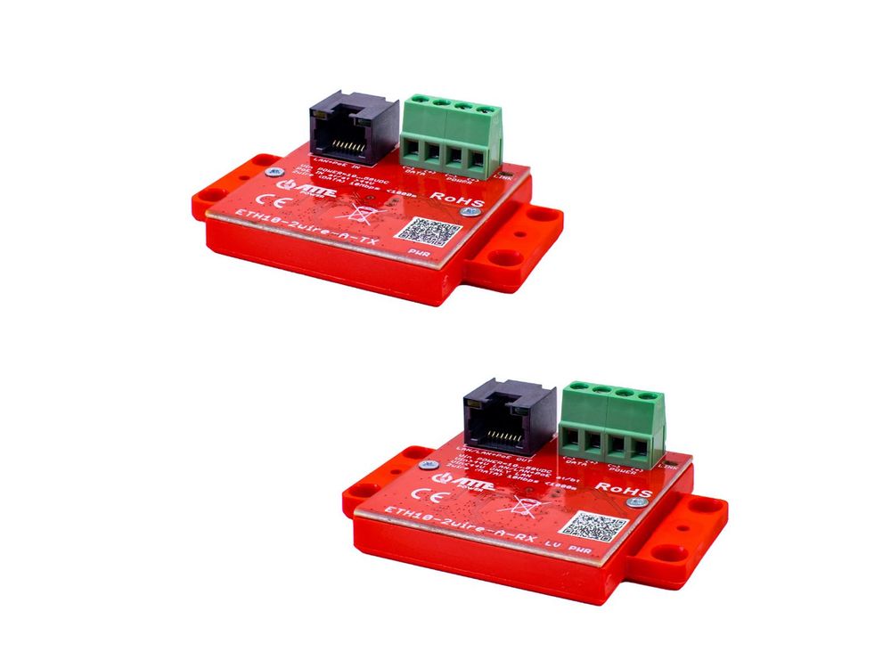 Set convertoare LAN si PoE pe 2 fire, 2x 10Mbps, distanta 1000m, IP20, Atte Power ETH10-2wire-A-SET