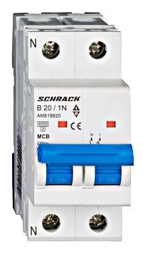 Intrerupator automat Ex9Bn, 2P, 20A, curba B, 6kA Schrack AM618620