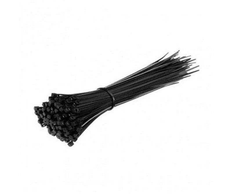 Coliere de plastic zimtat, 3.5 mm x 250 mm, negre, 100 bucati, V-TAC SKU-11169