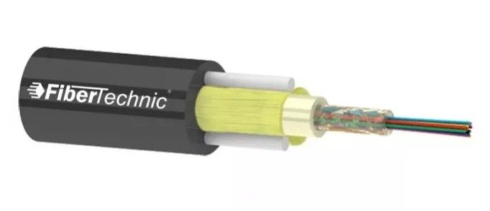 Fibra optica Fibertechnic, 100m, 24 fibre, Singlemode, 1200N, manta HDPE, 100xTS-FO24SM-ADSS80