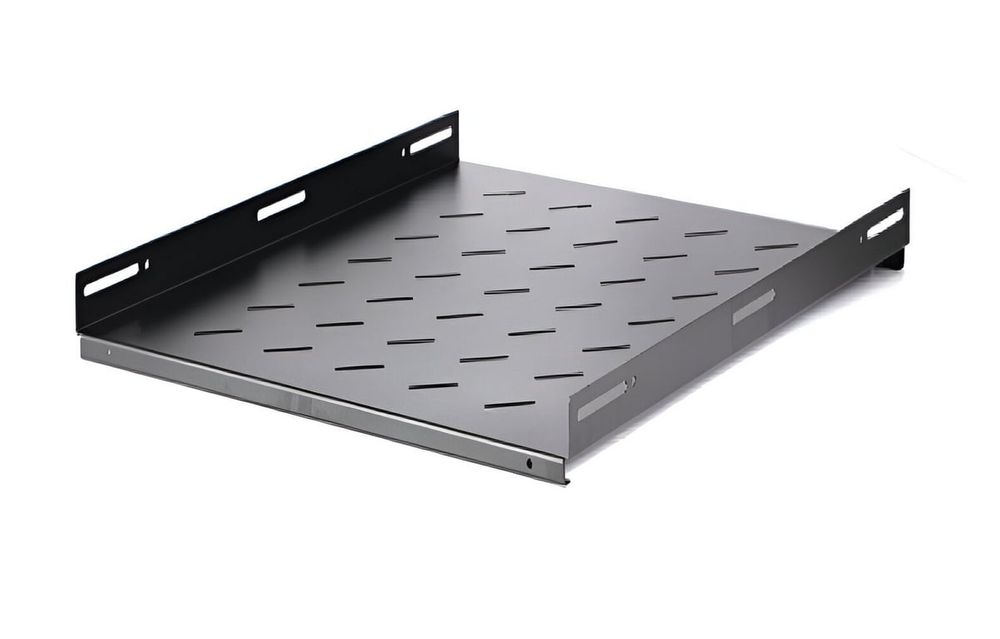 Raft fix 19 inch, 1U, adancime 450 mm, capacitate 90 kg, otel SPCC, negru, pentru rack podea 800 mm, SAF-FIX450-RK8001FLOOR