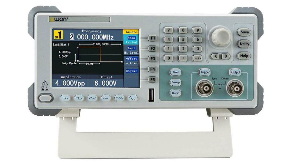 Generator semnal OWON AG051, 1 canal, 5 MHz, DDS, ecran 4.3" LCD, memorie 8 kpts, USB SCPI