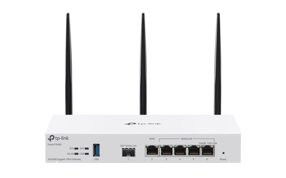 Gateway AX3000 Gigabit VPN Wi-Fi Tp-link Festa FR365, 6 porturi Gigabit, 1 port SFP, 1 port USB, management