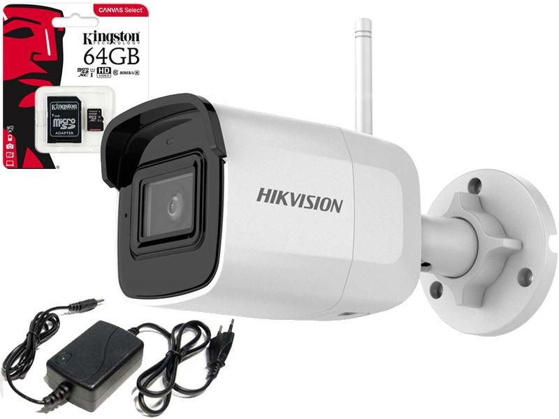 Set complet wireless exterior, rezolutie 4 Megapixeli, IR 30 M, include alimentator + card 64 GB