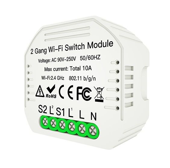Mini intrerupator cu dimmer wifi 2 canale Tuya, MS-105