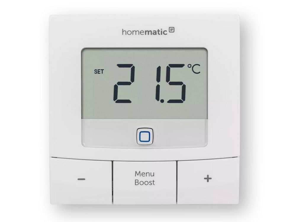Termostat pentru incalzire in pardoseala, 6 profiluri incalzire, raza actiune 250m, afisaj LED, IP20, aplicatie mobila, Homematic HmIP-WTH-B