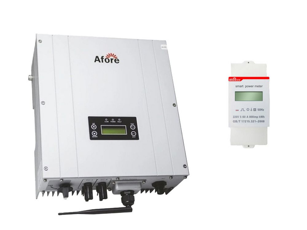 Kit invertor On-Grid monofazat 5kW si contor de energie 10kWA , Afore HNS5000TL-2+SAPM