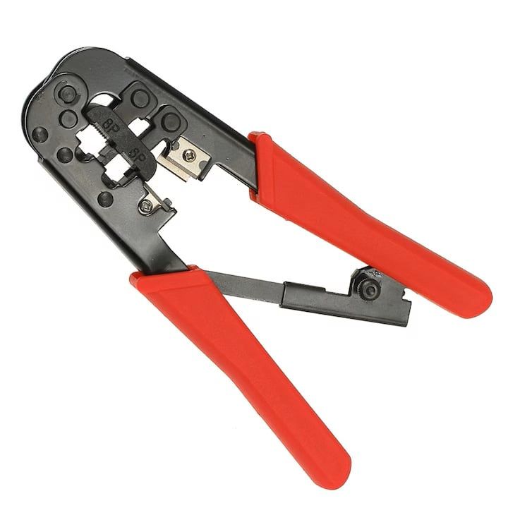 Cleste sertizare HQ, pentru RJ45, RJ11, RJ12, dezizolare, autoblocare, HT-546