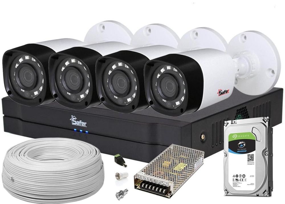 Kit supraveghere video complet, FULL HD, IR 20m, 1 x HDD, GATA DE INSTALARE