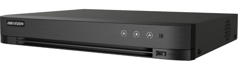 DVR 4 canale Hikvision, 4K - 8MP, audio prin coaxial, protectie perimetru, 1x SATA, ONVIF, H.265+, iDS-7204HTHI-M1-S