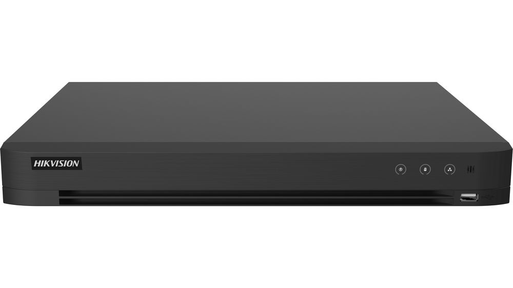 DVR 16 canale AcuSense Hikvision iDS-7216HUHI-M2/X, 5MP, latime banda 256Mbps, 2x port SATA