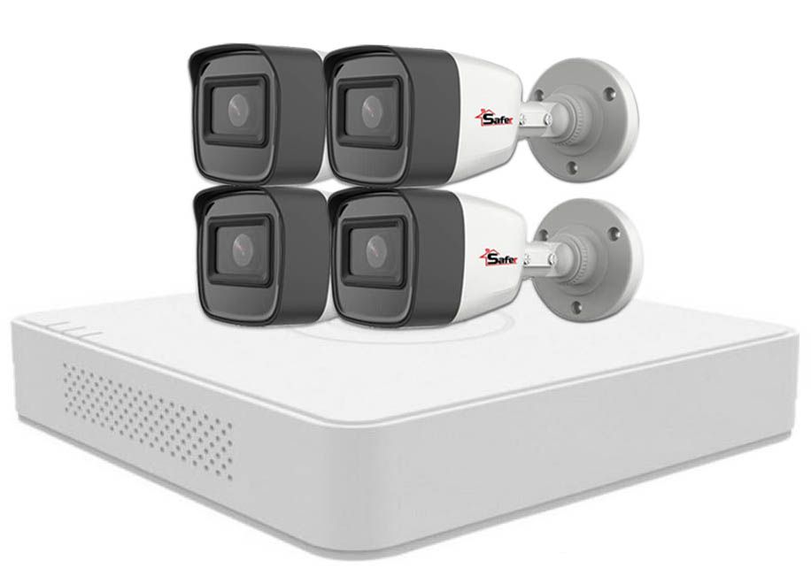 Kit supraveghere video cu 4 camere si DVR, rezolutie 5MP 2K, smart IR 30m, microfon, Safer SAF-4X5MPIR30