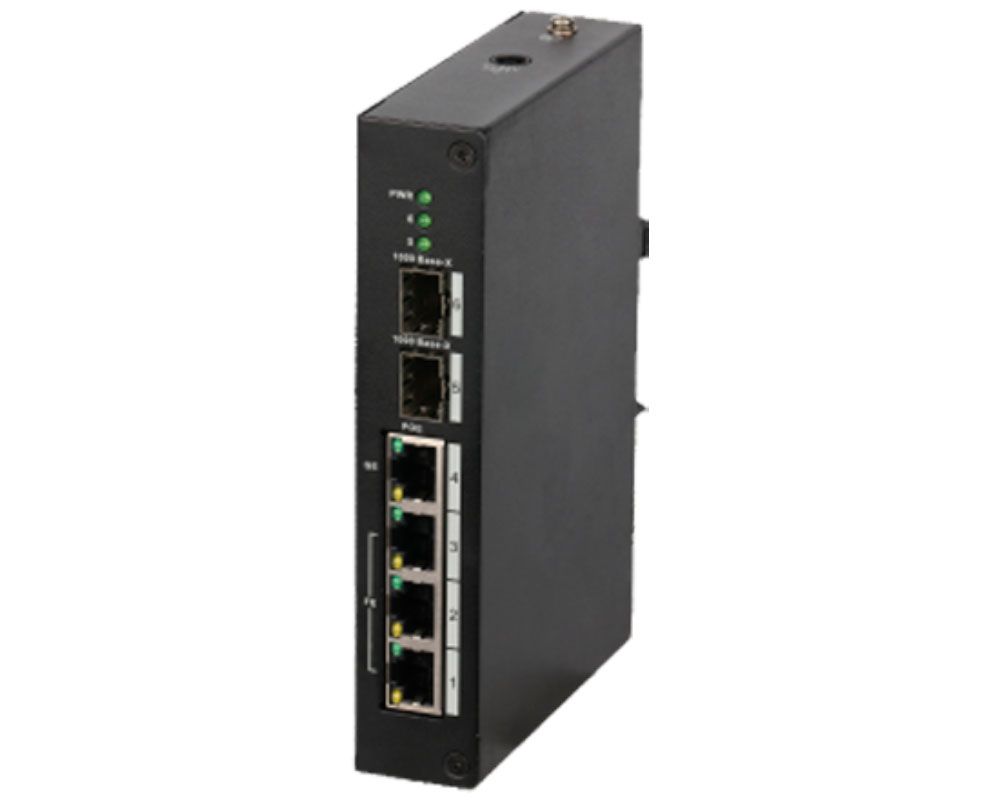 Switch 4 porturi PoE + 2 porturi SFP, XS-SW0604-96-DIN-HIPOE