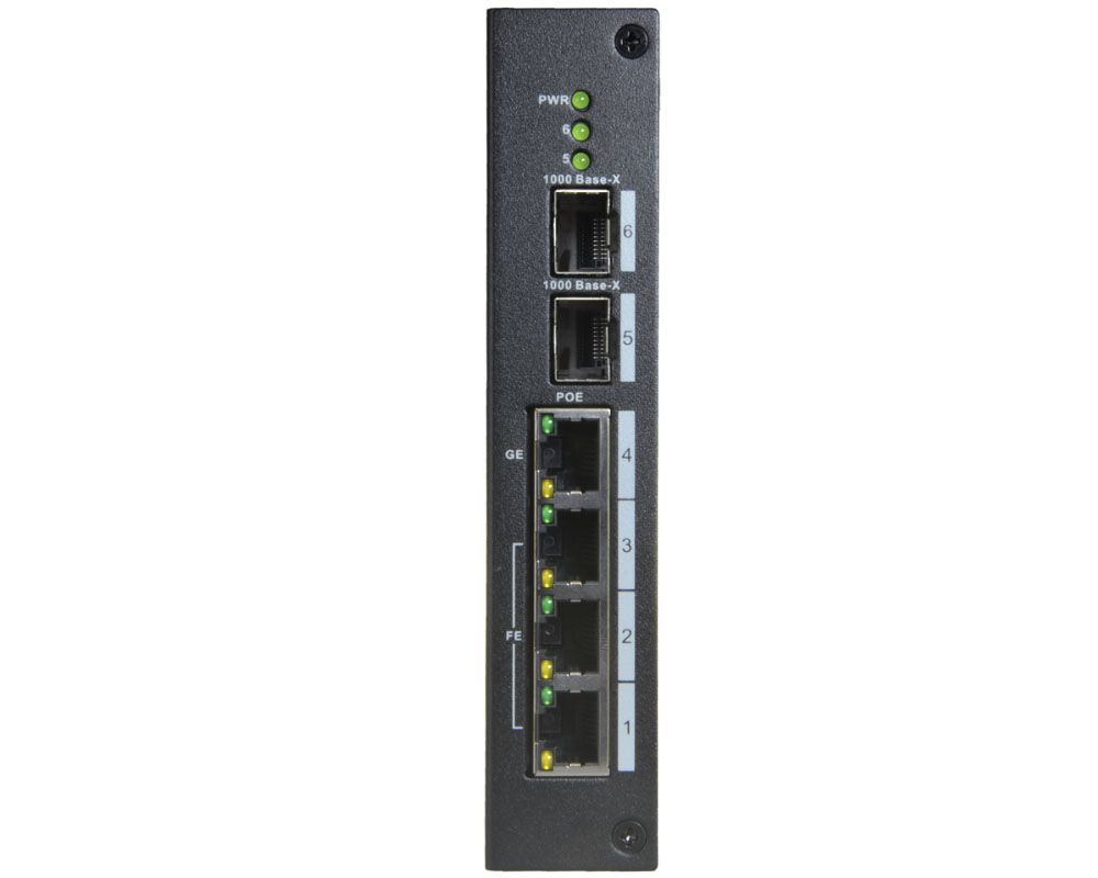 Switch 4 porturi PoE  10/100 Mbps + 2 porturi Gigabit SFP, SAF-SW0604-96