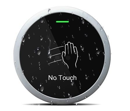 Buton de iesire pentru exterior cu infrarosu, fara atingere, carcasa din aluminiu, 73x20mm, LED stare, 3-10 cm, Secukey Sbutton 100-X