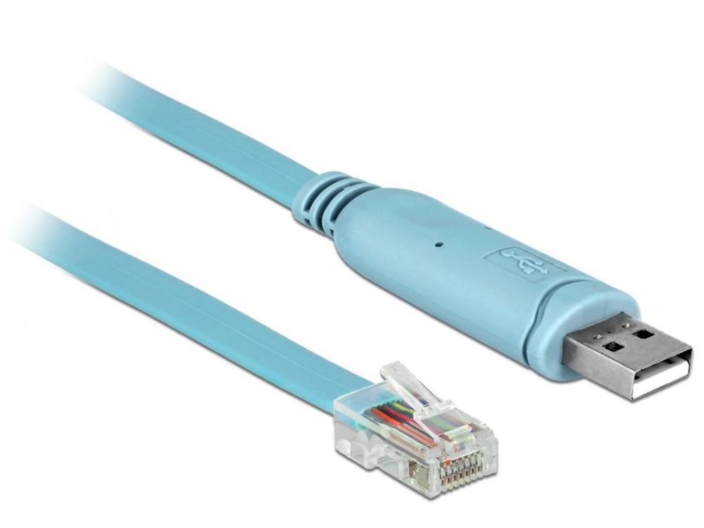 Cablu adaptor USB 1.1/ 2.0/ 3.0 la RS-232 RJ45, 12Mbps, bleu, 3m, Delock-63289