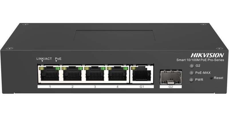Switch 4+1 POE Hikvision DS-3T1306P-SI/HS, 60W, cu management