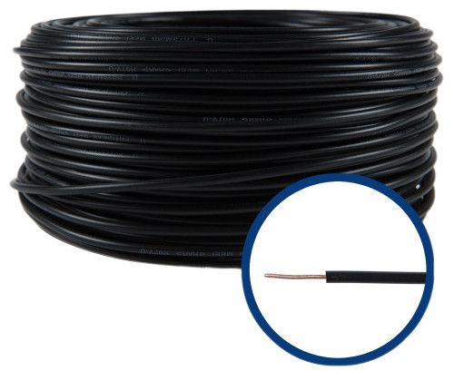 Conductor FY 1,5 mm, solid, 100 m, FY1.5-NEGRU