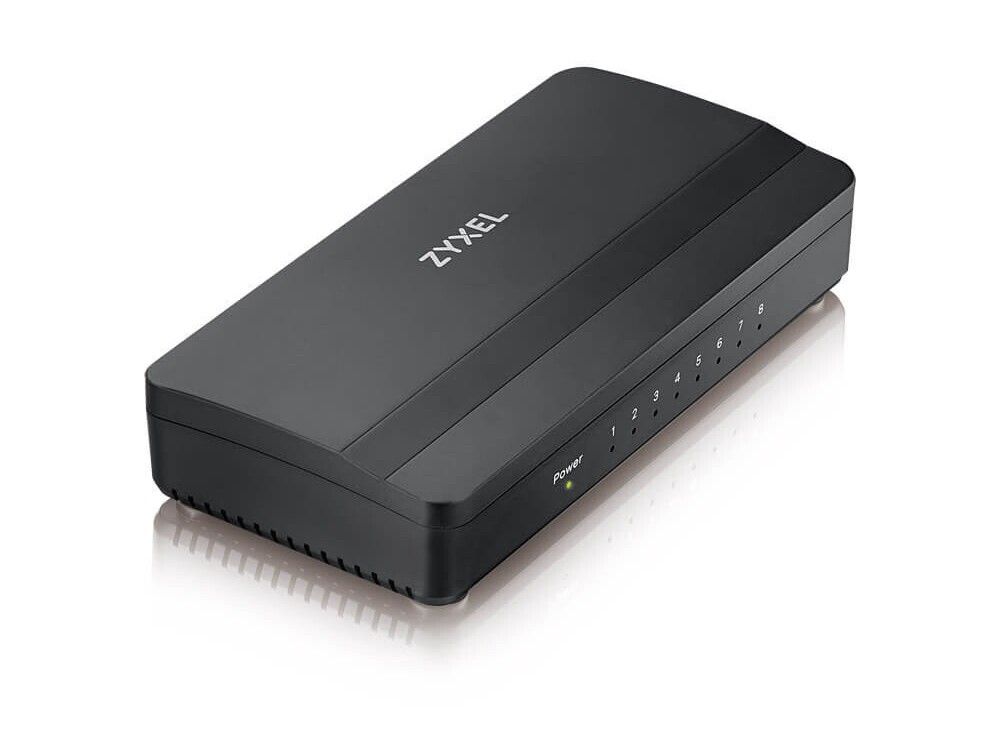 Switch Zyxel GS-108SV2-EU0101F, 8 porturi Gigabit Ethernet, 1000Mbps, 5V, 3W, plug and play