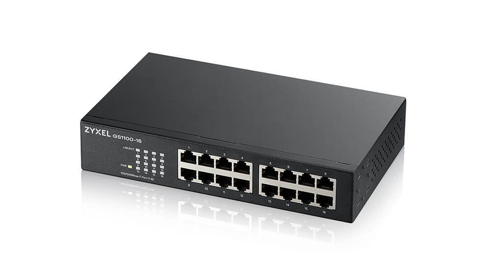 Switch Zyxel GS1100-16-EU0103F, 16 porturi GbE, putere 10W