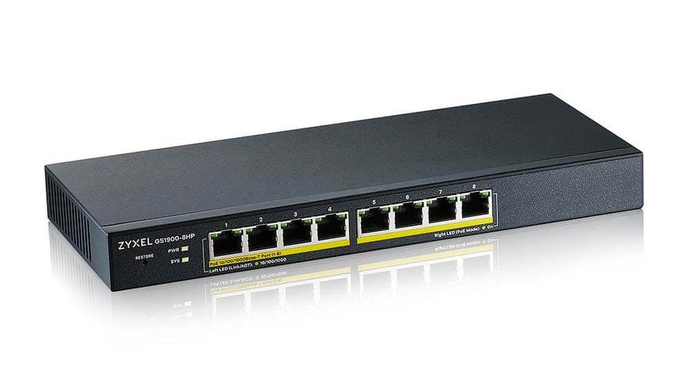 Switch PoE Zyxel GS1900-8HP-EU0103F, 8 porturi 100/1000Mbps, 77W