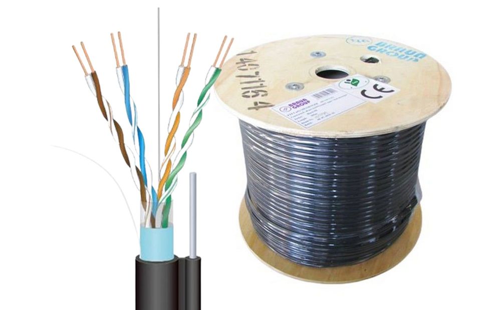 Cablu FTP CAT 5E din cupru solid cu sufa de otel, tambur 305 m, Braun group, HSYYPC5E