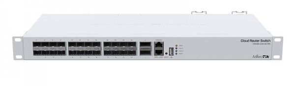 Switch SFP de mare viteza, 24 Porturi de 10 Gbps, 2x QSFP+ 40G, alimentare Duala, RouterOs, SwOS CRS326-24S+2Q+RM