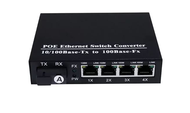 Switch 4+1 POE, 100MB, port optic SC tip B (1550), MIV524