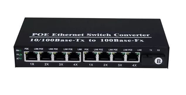 Switch 8x POE, 1 Port Optic tip B (100MB), MIV528
