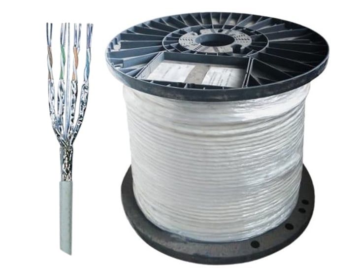 Cablu S/FTP CAT6A, 23AWG, numar fire 8, tambur 500 metri, IP20, Gri, Reichle De-Massari AG R305649